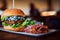 Gourmet Delight: Hamburger with Luscious Bacon Jam and Rich Blue Cheese