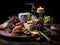 Gourmet Delights: Rustic Charcuterie Board Still Life