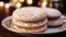 Gourmet dessert stack, homemade chocolate pancake, indulgence in sweetness generated by AI