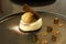 Gourmet dessert white chocolate mousse cake liquor jello