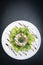 Gourmet fusion seafood and apple celery salad with wasabi mayo