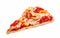 Gourmet Italian pizza slice with shrimp tails