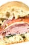 Gourmet italian salami prosciutto sandwich