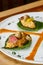 Gourmet Japanese appetizer with minimalist plating