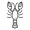 Gourmet lobster icon, outline style