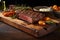 Gourmet Mastery: Grilled Steak on a Rustic Wooden Canvas