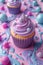 Gourmet Pink Purple Mermaid Cupcakes with Pearls