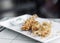 Gourmet prawn tempura modern fusion snack starter