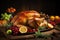 Gourmet Roasted Turkey on Festive Table