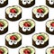 Gourmet sushi seamless pattern