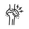 gout health problem line icon vector illustration