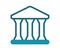 Government building bank law single isolated icon with solid line style