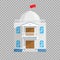 Government building in Flat style on transparent background Vector Illustration. Senate Government House and
