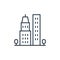 Government buildings icon vector from skyscraper concept. Thin line illustration of Government buildings editable stroke.