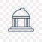 Government buildings vector icon isolated on transparent background, linear Government buildings transparency concept can be used
