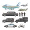 Government car vector presidential auto and luxury business transportation with police car illustration set of transport