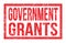 GOVERNMENT GRANTS, words on red rectangle stamp sign