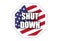 Government Shutdown USA concept with American flag . protest