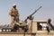 Governmental military guard in North Africa Car with armed soldiers