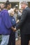 Governor Bill Clinton stops to meet with supporters on way to Governors Mansion on Election Day Nov. 3 of 1992 in Little Rock, Ark