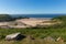 Gower coast Three Cliffs Bay Wales uk in summer sunshine