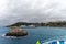 the Gozo Channel ferry arriving in Mgarr Harbor in Malta on an overcast day