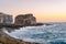 Gozo Island cliffs at sunset, Malta