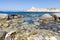 Gozo Island Limestone Formations and Blue Sea on a Sunny Day