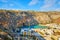 Gozo landscape through the flowers, Malta