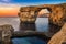 Gozo, Malta - The beautiful Azure Window, a natural arch and famous landmark on the island of Gozo at sunset