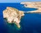 Gozo, Malta - The Fungus Rock and the Azure Window at Dwejra bay