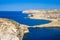 Gozo, Malta - The Fungus Rock and the Azure Window at Dwejra bay