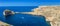 Gozo, Malta - Panoramic skyline view of Dwejra bay with Fungus R