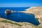 Gozo, Malta - Panoramic skyline view of Dwejra bay with Fungus rock