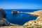 Gozo, Malta - Panoramic skyline view of Dwejra bay with Fungus Rock