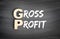 GP - Gross Profit acronym, business concept on blackboard