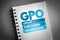 GPO - Group Purchasing Organization acronym on notepad, business concept background