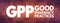 GPP - Good Pharmacy Practices acronym