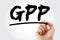 GPP - Good Pharmacy Practices acronym with marker, concept background