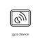 Gps device icon. Trendy modern flat linear vector Gps device icon on white background from thin line Maps and Locations collection