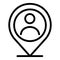 Gps human location icon, outline style
