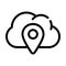 Gps location cloud storage line icon vector illustration