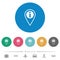 GPS location info flat round icons