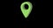 GPS location pointer animated icon. 4K. Green