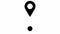 GPS location pointer animated icon. 4K white on black with alpha. location icon.