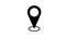 GPS location pointer motion animated icon. 4K black on white with alpha.