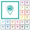 GPS location undo flat color icons with quadrant frames