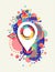 Gps map icon colorful vibrant shape background