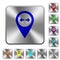GPS map location distance rounded square steel buttons