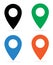 Gps navigation application. set map colors icon on white background. map color sign. map point. flat style. location pin icon